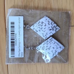 NWT Upcycled Earrings- Office Paper